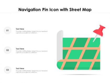 Navigation pin icon with street map