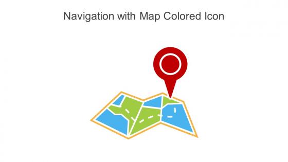 Navigation With Map Colored Icon In Powerpoint Pptx Png And Editable Eps Format