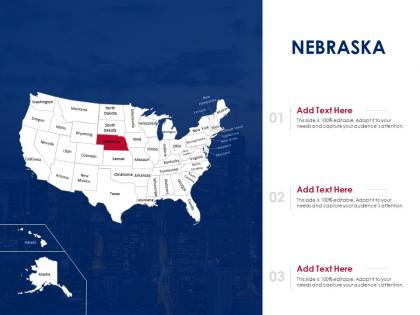 Nebraska map powerpoint presentation ppt template