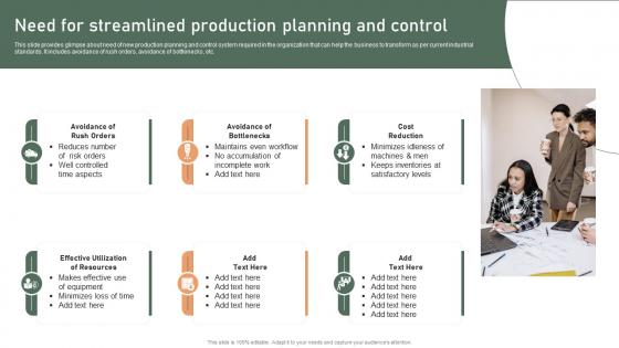 Need For Streamlined Production Planning And Control Effective Production Planning And Control Management System