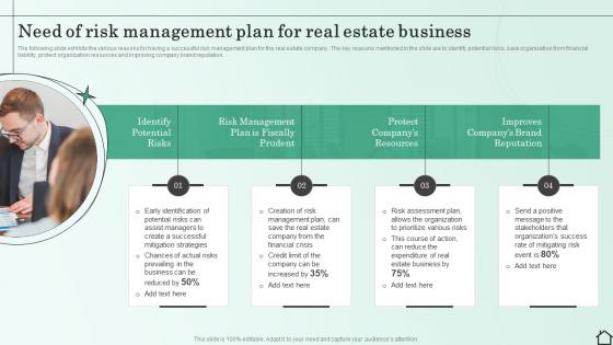 Need Of Risk Management Plan For Real Estate Business Managing Various Risks