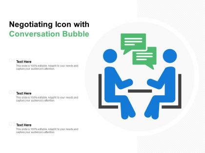 Negotiating icon with conversation bubble