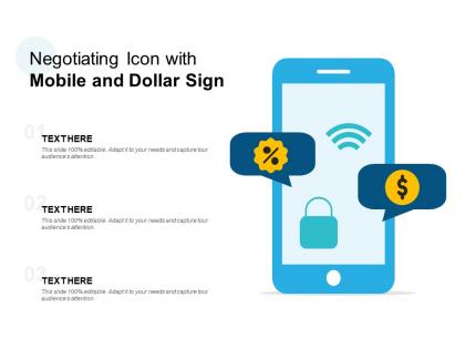 Negotiating icon with mobile and dollar sign
