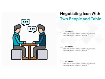Negotiating icon with two people and table