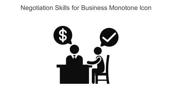 Negotiation Skills For Business Monotone Icon In Powerpoint Pptx Png And Editable Eps Format
