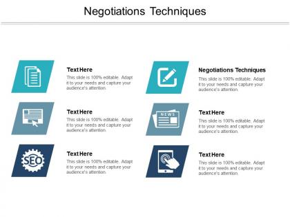 Negotiations techniques ppt powerpoint presentation infographic template slides cpb