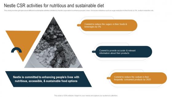 Nestle CSR Activities For Nutritious And Nestle Internal And External Environmental Strategy SS V