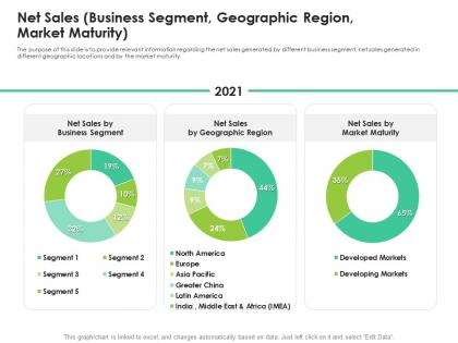 Net sales business segment geographic region market maturity relevant information ppt tips