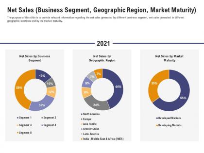 Net sales business segment geographic region market maturity sales department initiatives