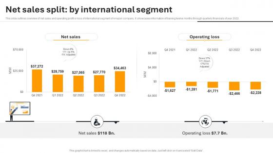 Net Sales Split By International Segment Amazon Company Profile Ppt Icon Elements CP SS