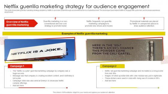 Netflix Guerrilla Marketing Strategy For Netflix Email And Content Marketing Strategy SS V
