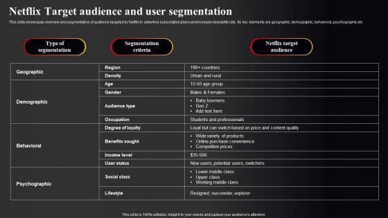 Netflix Marketing Strategy Netflix Target Audience And User Segmentation Strategy SS V