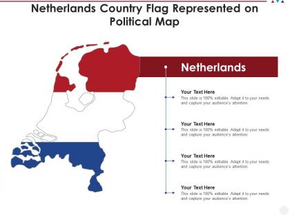Netherlands country flag represented on political map