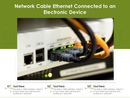 Network cable ethernet connected to an electronic device
