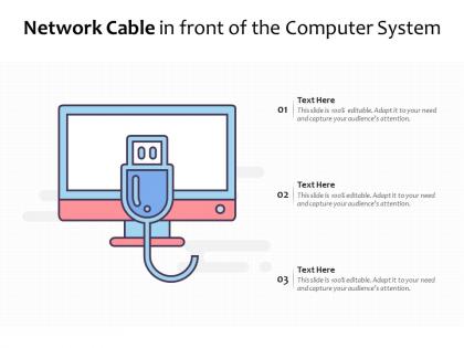 Network cable in front of the computer system