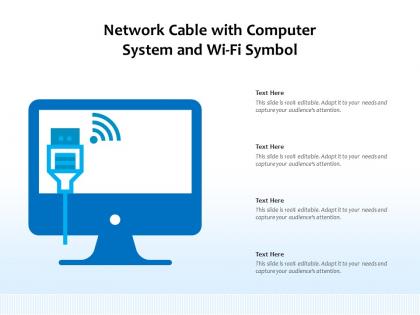 Network cable with computer system and wifi symbol