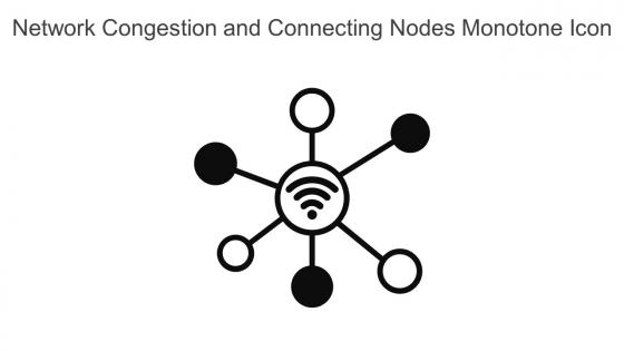 Network Congestion And Connecting Nodes Monotone Icon In Powerpoint Pptx Png And Editable Eps Format