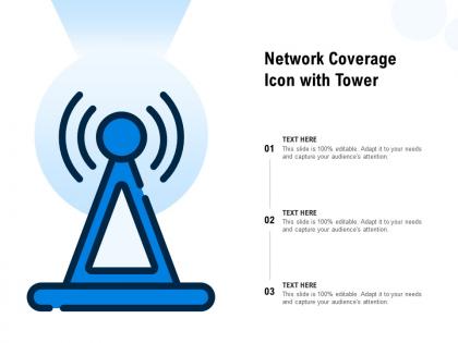 Network coverage icon with tower