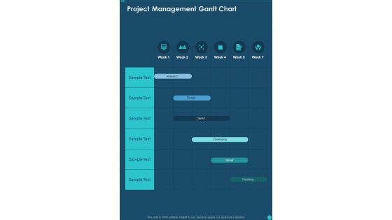 Network Design Project Management Gantt Chart One Pager Sample Example Document