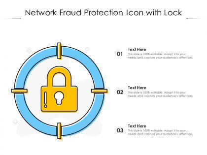 Network fraud protection icon with lock