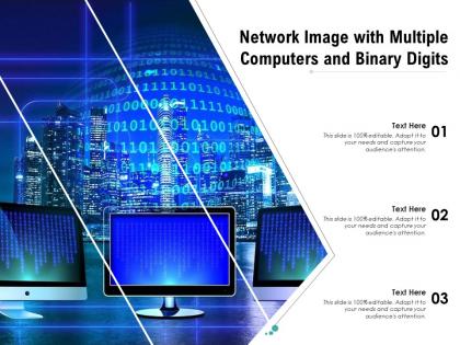 Network image with multiple computers and binary digits