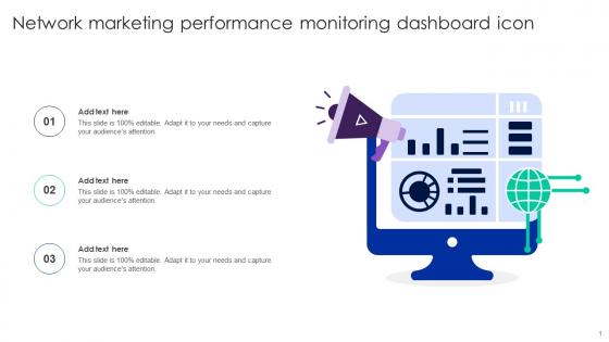 Network Marketing Performance Monitoring Dashboard Icon