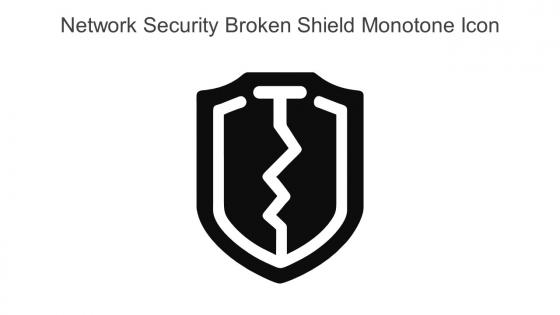 Network Security Broken Shield Monotone Icon In Powerpoint Pptx Png And Editable Eps Format