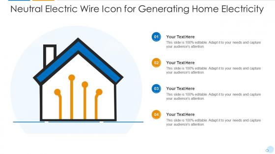 Neutral electric wire icon for generating home electricity
