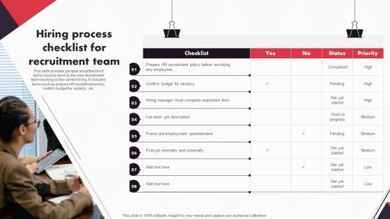 New And Advanced HR Recruitment Hiring Process Checklist For Recruitment Team