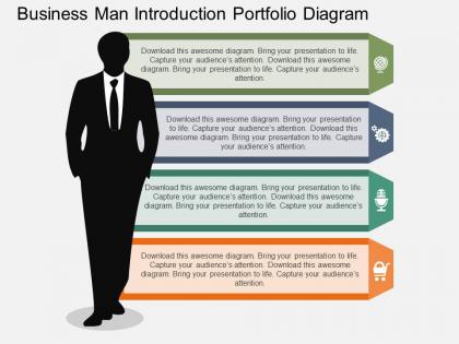New business man introduction portfolio diagram flat powerpoint design