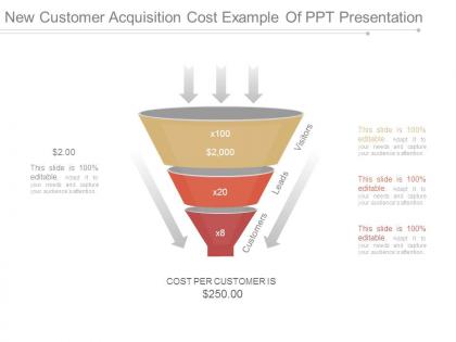 New customer acquisition cost example of ppt presentation