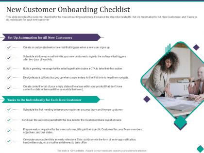New customer onboarding checklist customer onboarding process optimization