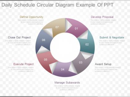 New daily schedule circular diagram example of ppt