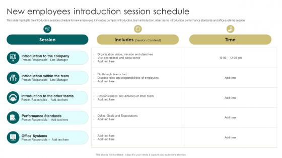 New Employees Introduction Session Schedule Induction Manual For New Employees