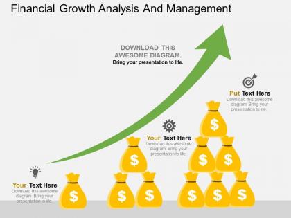 New financial growth analysis and management flat powerpoint design