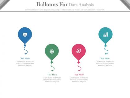 New four balloons for data analysis flat powerpoint design