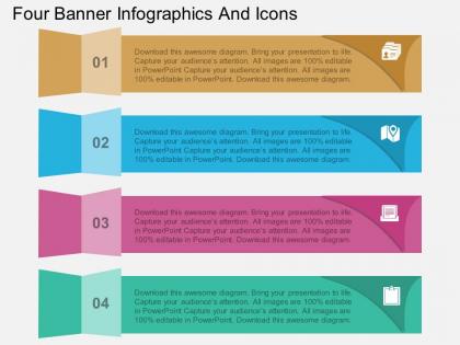 New four banner infographics and icons flat powerpoint design