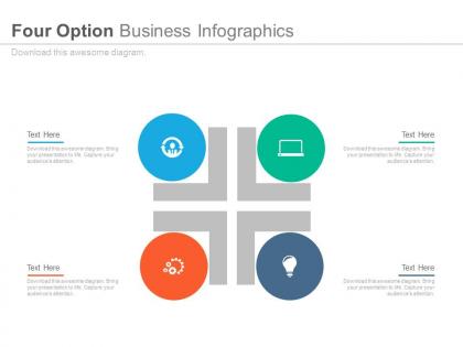 New four staged business option infographics flat powerpoint design