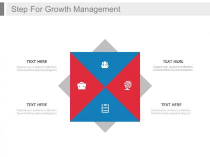 New four steps for growth management flat powerpoint design