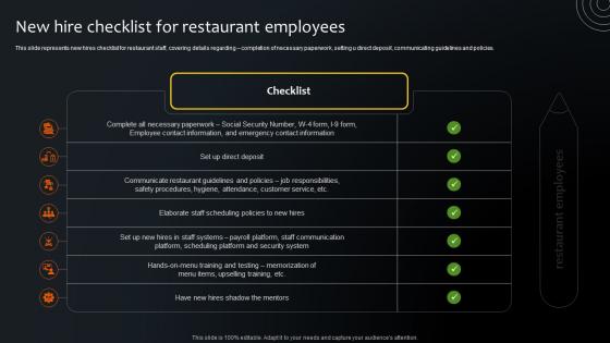 New Hire Checklist For Restaurant Employees Step By Step Plan For Restaurant Opening