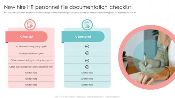 New Hire HR Personnel File Documentation Checklist