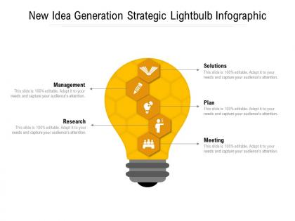 New idea generation strategic lightbulb infographic