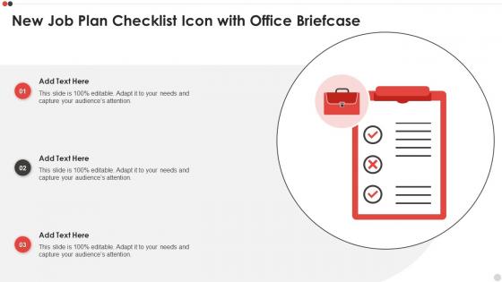 New Job Plan Checklist Icon With Office Briefcase