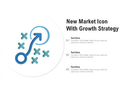 New market icon with growth strategy