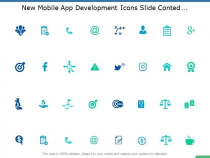 New mobile app development icons slide conted soical ppt slides