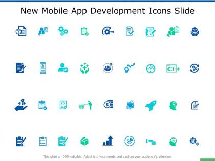 New mobile app development icons slide opportnity ppt powerpoint slides