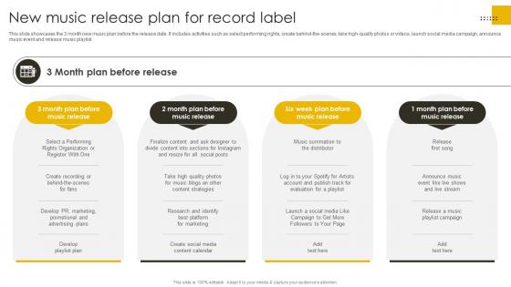 New Music Release Plan For Record Label Revenue Boosting Marketing Plan Strategy SS V