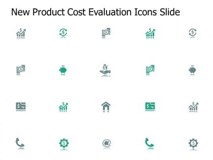 New product cost evaluation icons slide pillars ppt presentation slides