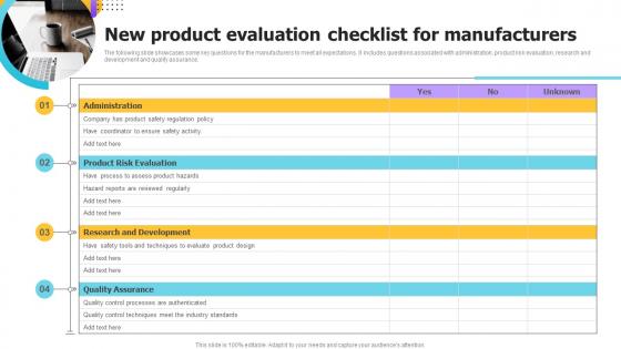 New Product Evaluation Checklist For Manufacturers