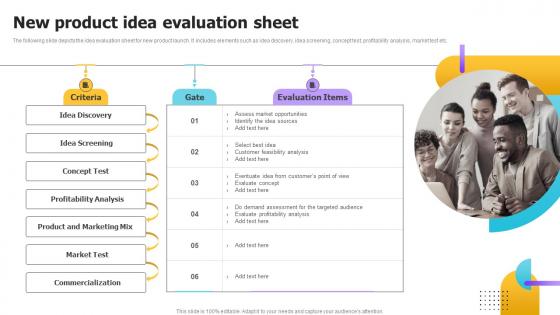 New Product Idea Evaluation Sheet